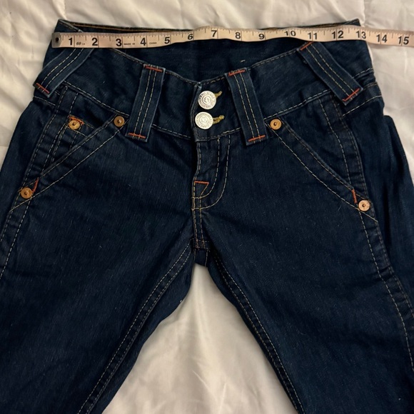 Y2K VINTAGE True Religion Sammy Jeans Women's Size 24, Dark Rinse, Low Rise - Picture 13 of 14